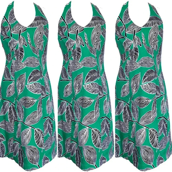Sag Harbor Halter Dress Tie Neck High Empire Waist Zipper Back Size 6 - Picture 1 of 12
